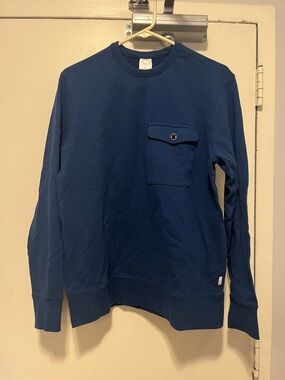 Tavik Men's Navy Crewneck Sweatshirt with Button Chest Pocket